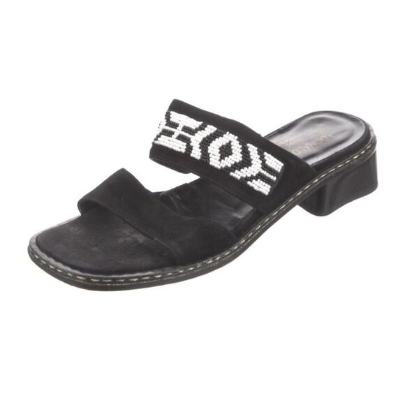 Donald J. Pliner Black and White Slide Sandals - Picture 1 of 5